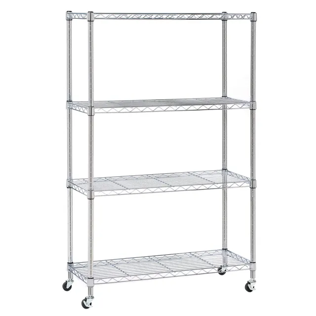 Seville Classics scaffale acciaio 4 ripiani 91x35 cm con ruote