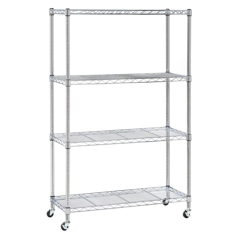 Seville Classics scaffale acciaio 4 ripiani 91x35 cm con ruote