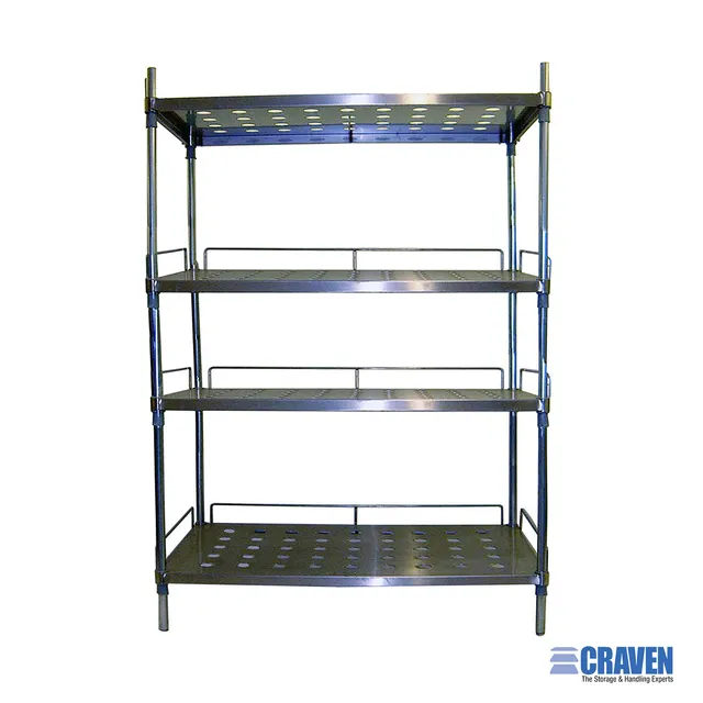 Craven SSPM Scaffale Acciaio Inox Forato 4 Ripiani