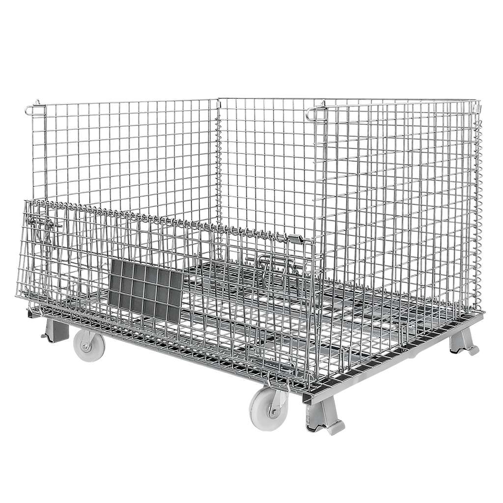 Mega-M Gitterbox Contenitore rete metallica 120x100x89 cm ruote 400 kg