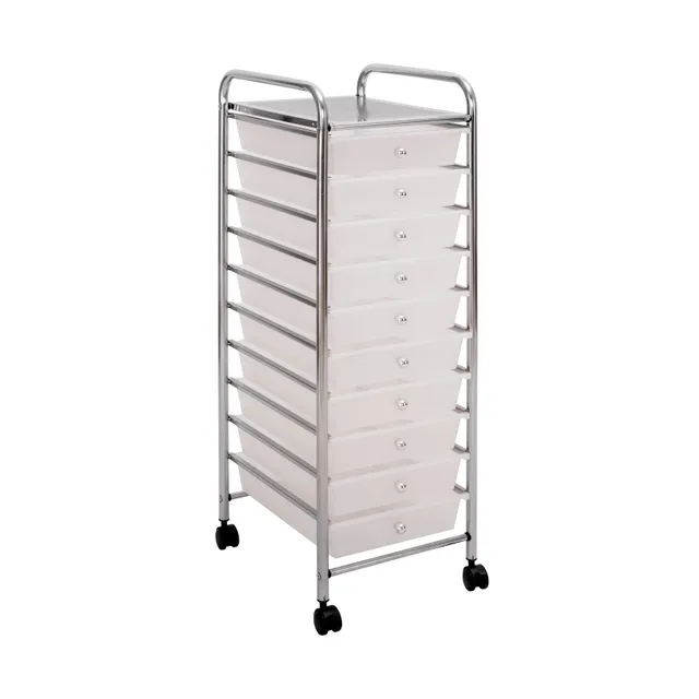Seville Classics SHE16218 carrello 10 cassetti bianco plastica