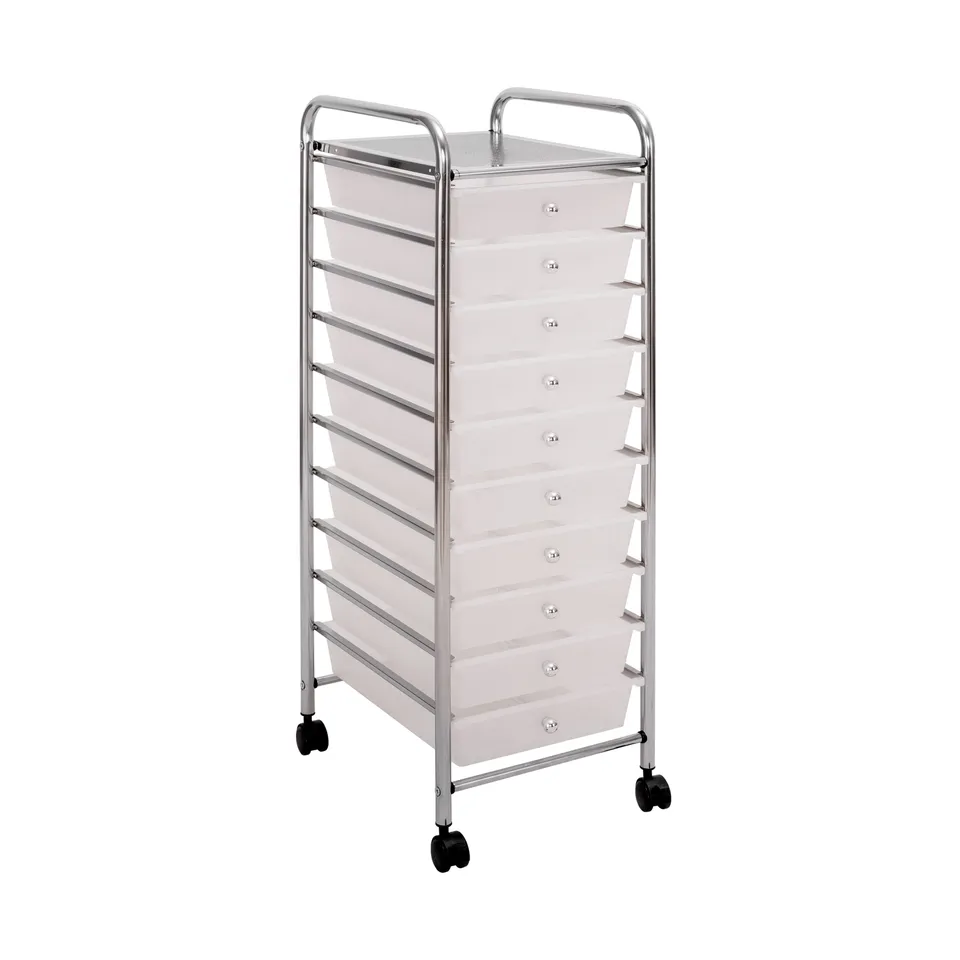 Seville Classics SHE16218 carrello 10 cassetti bianco plastica
