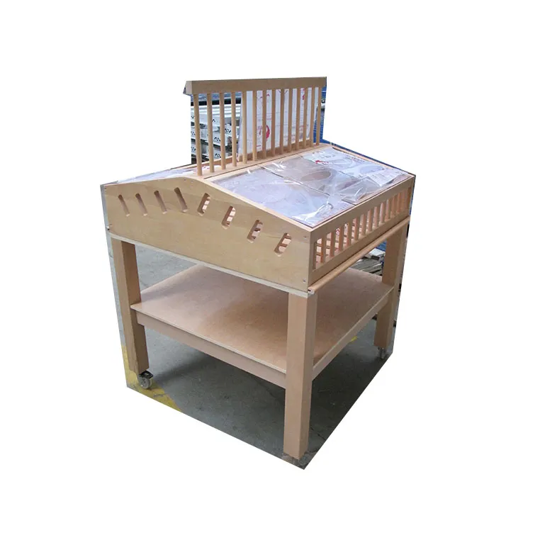 MegaMarket Espositore pane legno 90x90x135 cm 6 scomparti