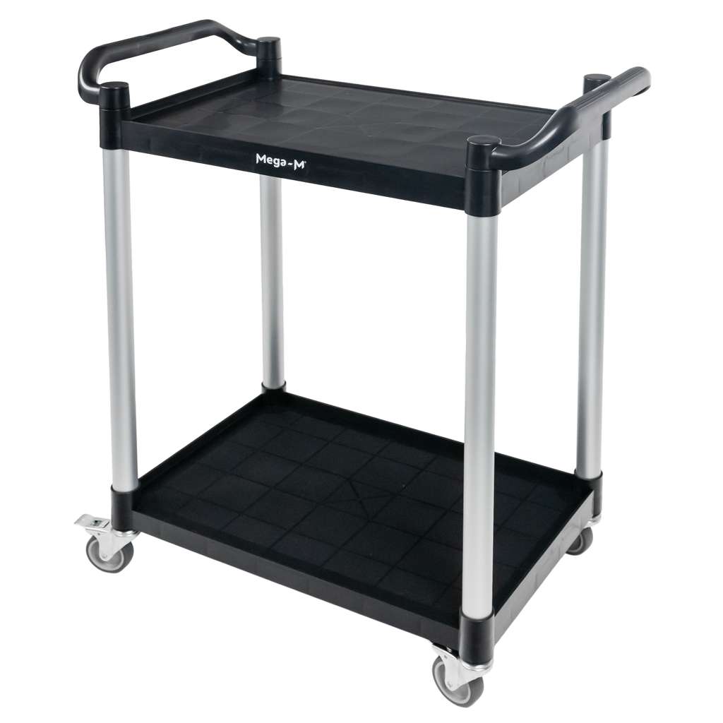 Mega-M carrello servizio nero 80x40x95 cm 2 ripiani plastica