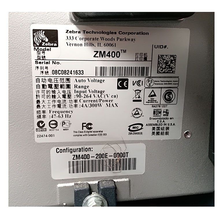 Zebra ZM400 LAN stampante etichette termotransfer usata