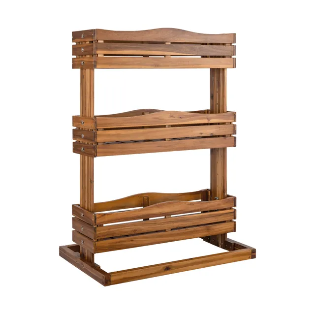 Seville Classics fioriera verticale 3 ripiani legno acacia