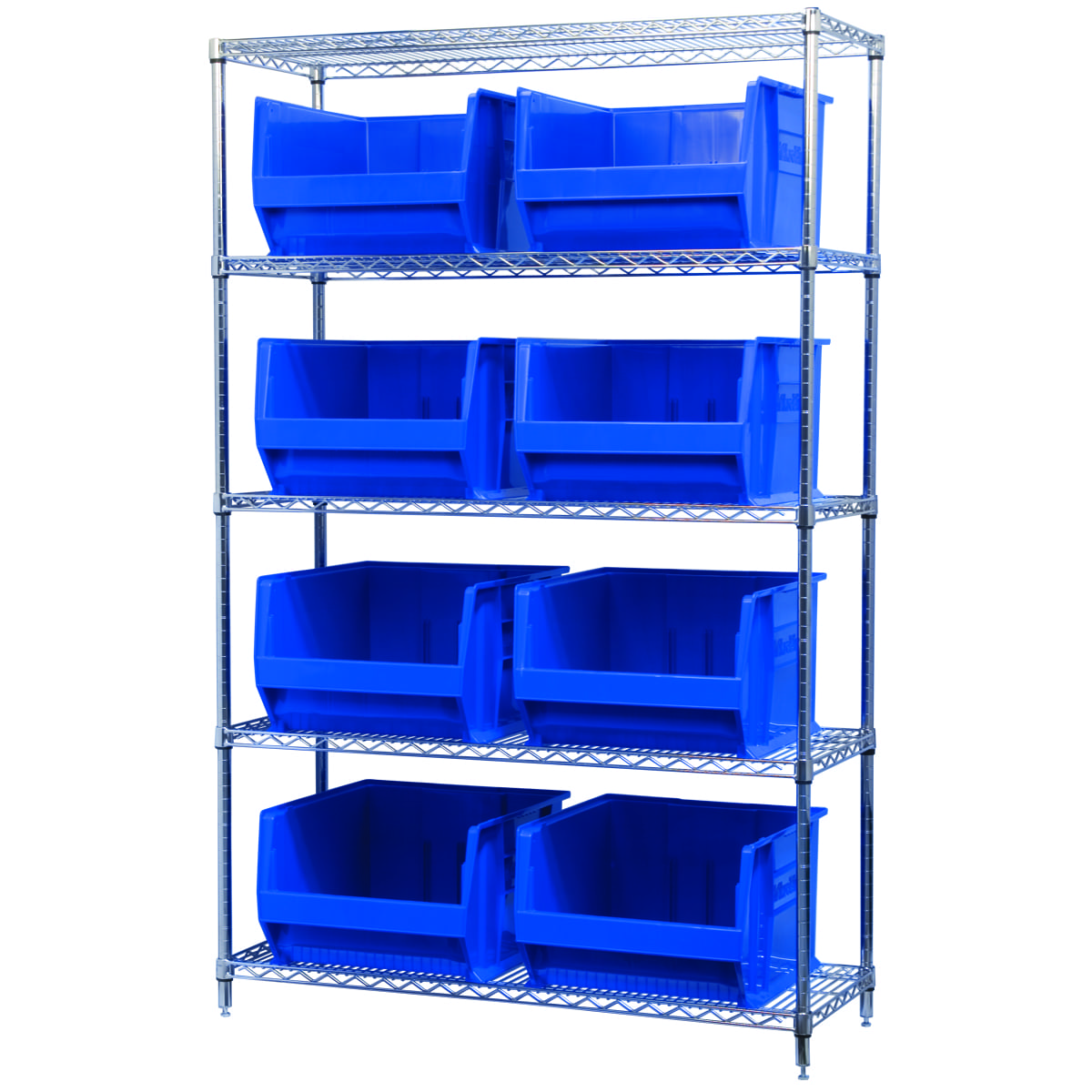 Akro-Mils AWS184830283 scaffale in filo 5 ripiani con 8 box