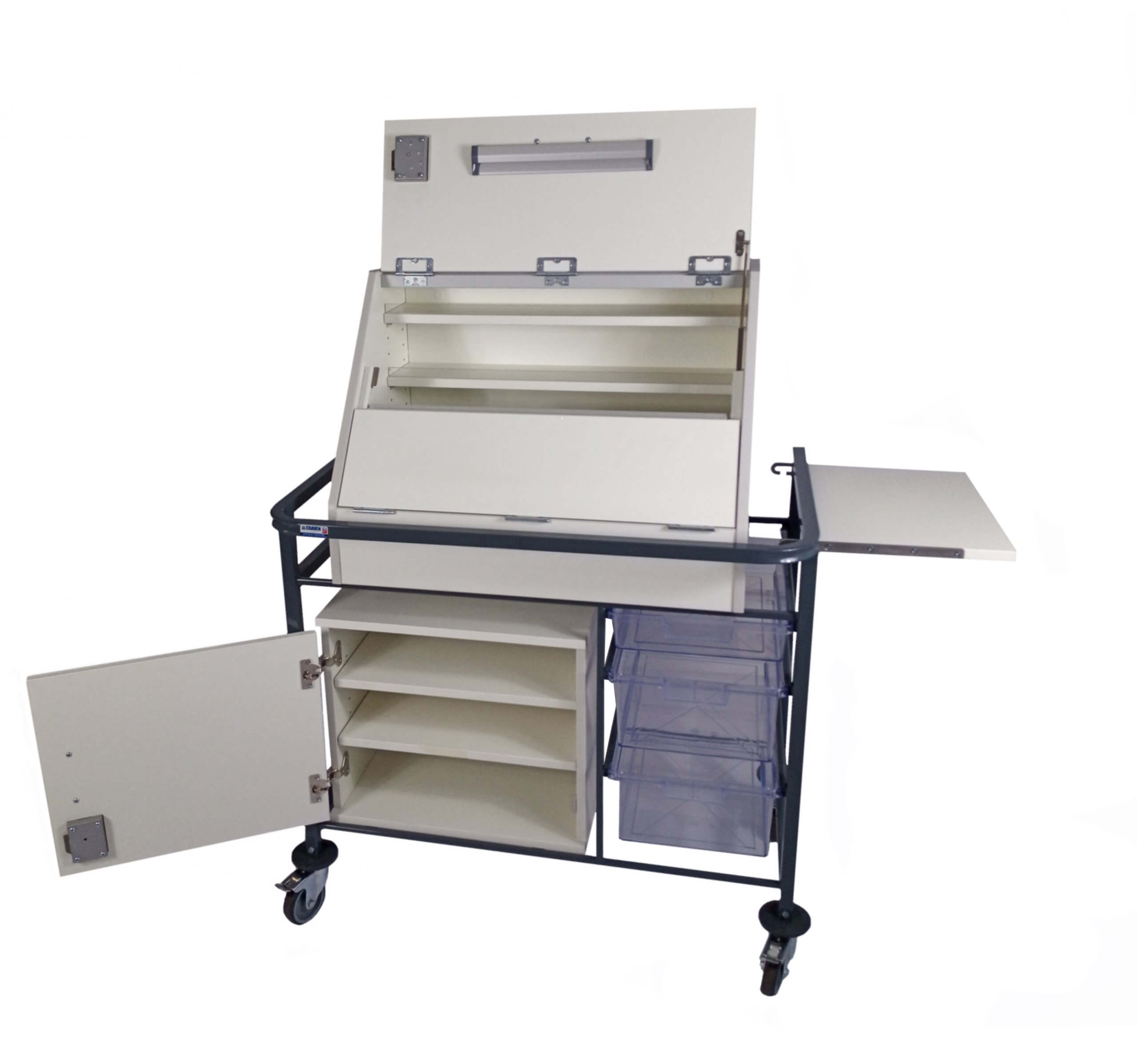 Craven Medicine Carrello Farmaci con Serratura Grigio