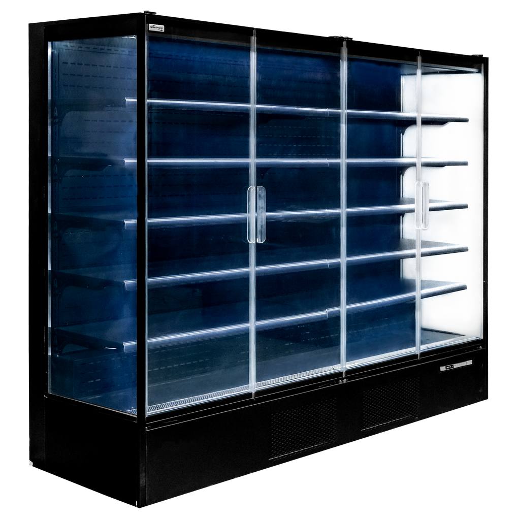 Mega-M Hugo Plus IC banco frigorifero 256 cm porte vetro LED