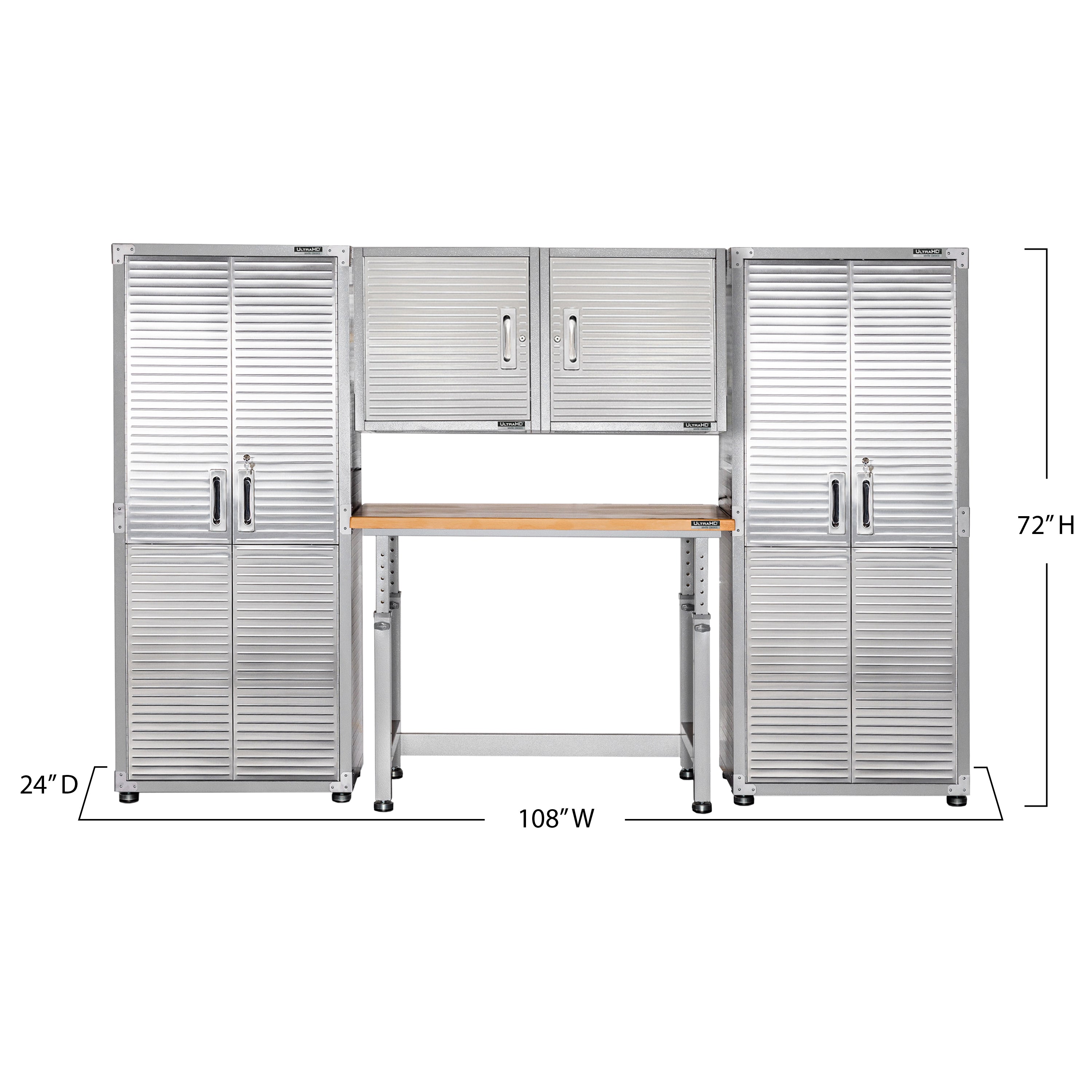 Seville Classics UltraHD Sistema 5 Pezzi set armadi acciaio granito