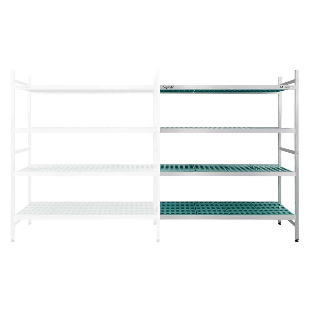 Mega-M Alufri scaffale alluminio 151x50x180 4 ripiani aggiuntivo