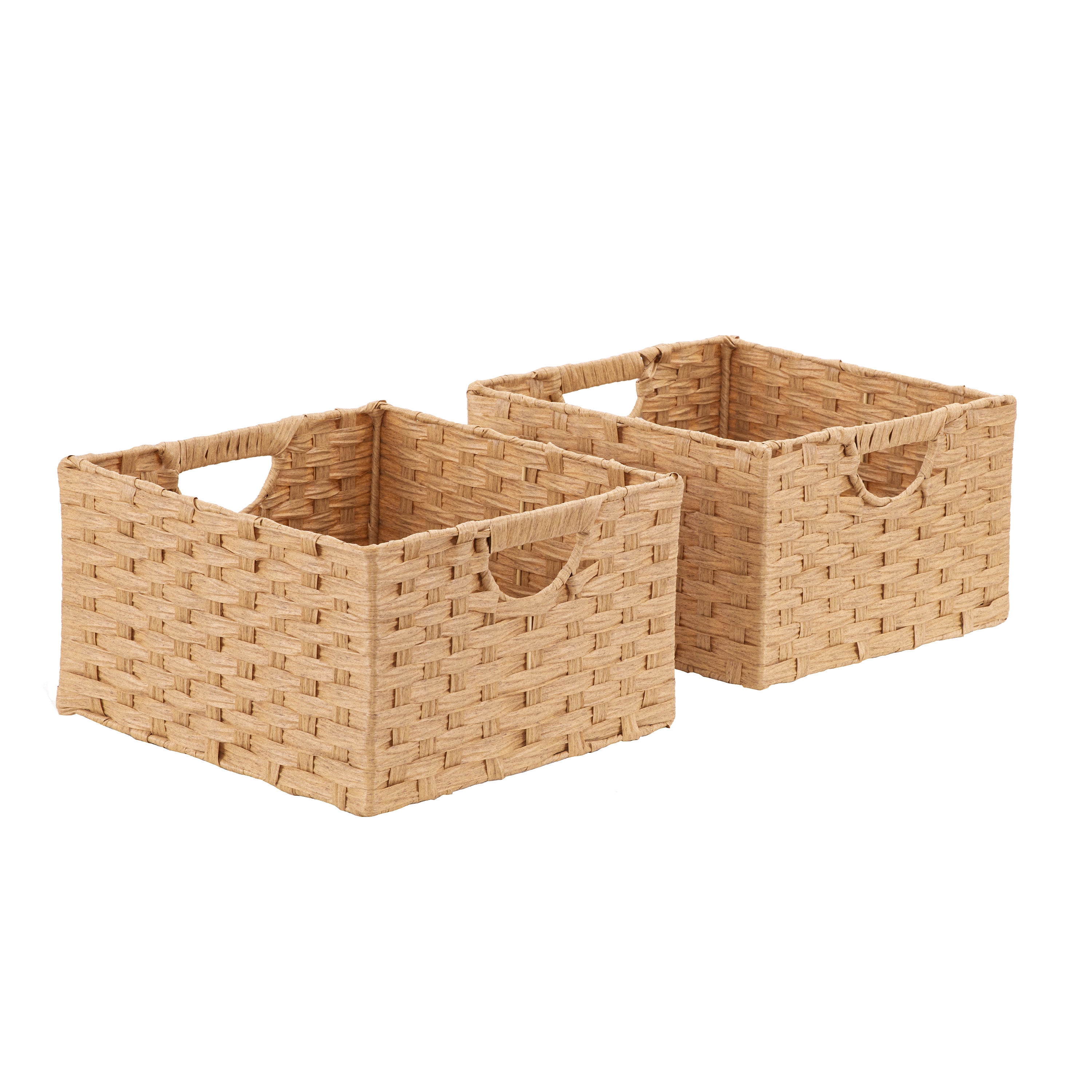 Seville Classics Set 2 cesti intrecciati beige 33 cm