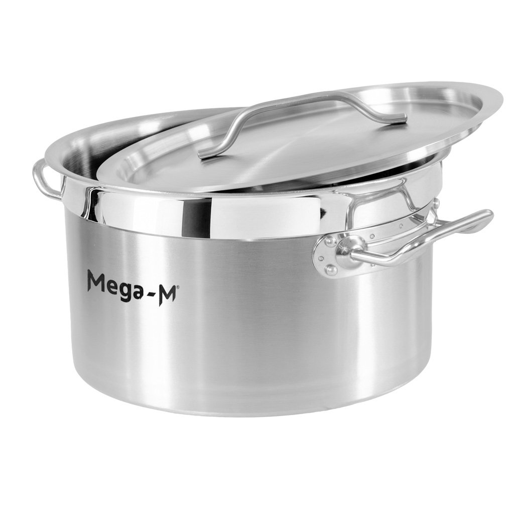 Mega-M Pro pentola bassa inox 12 L 30x18 cm con coperchio
