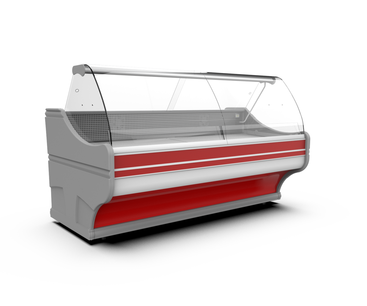 Cebea Wega WCh-6/1 B banco frigo 180 cm vetro curvo