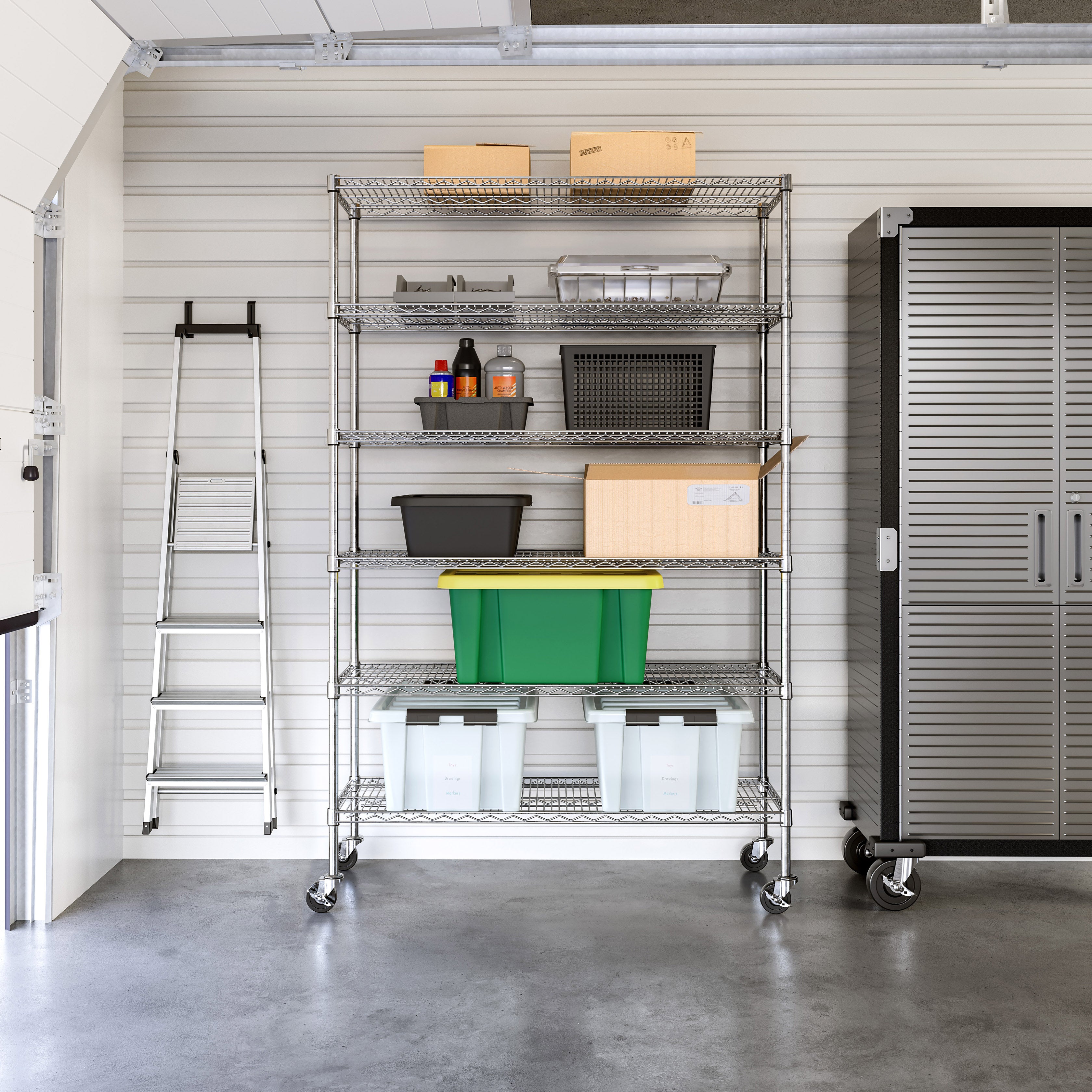 Seville Classics UltraDurable Scaffale Acciaio 6 Ripiani 122x46