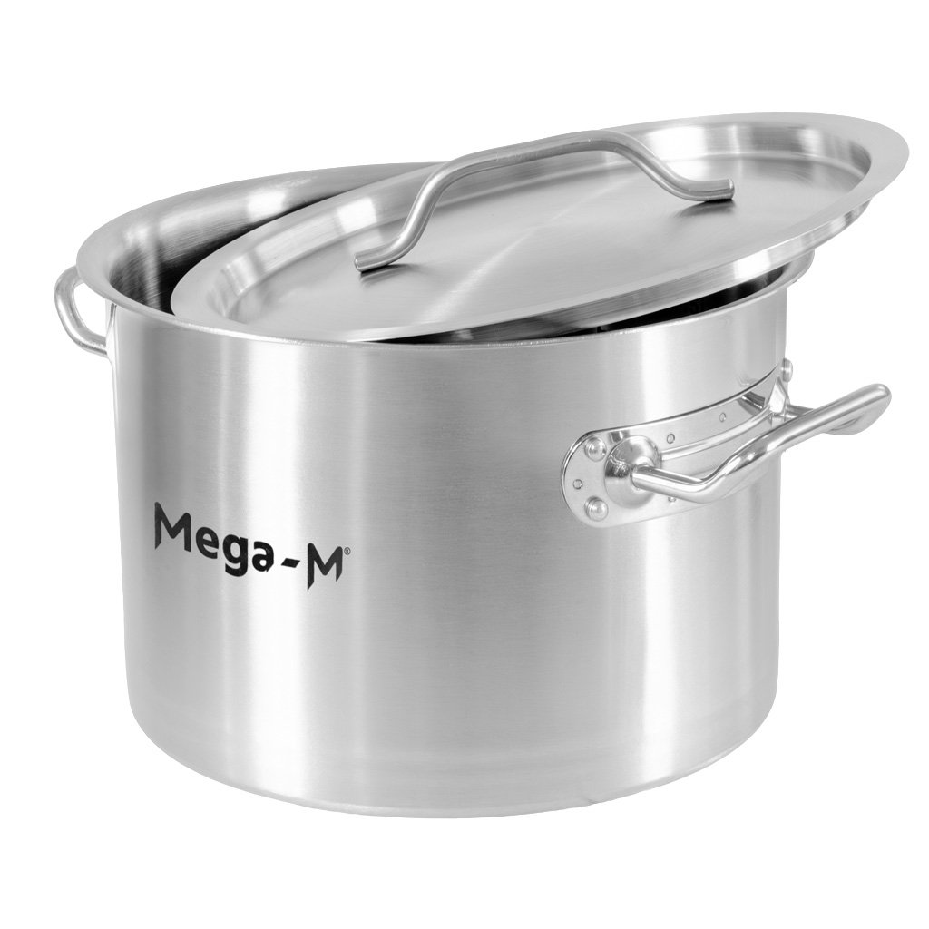 Mega-M STANDARD Pentola Inox 9L 25x18 con Coperchio Induzione