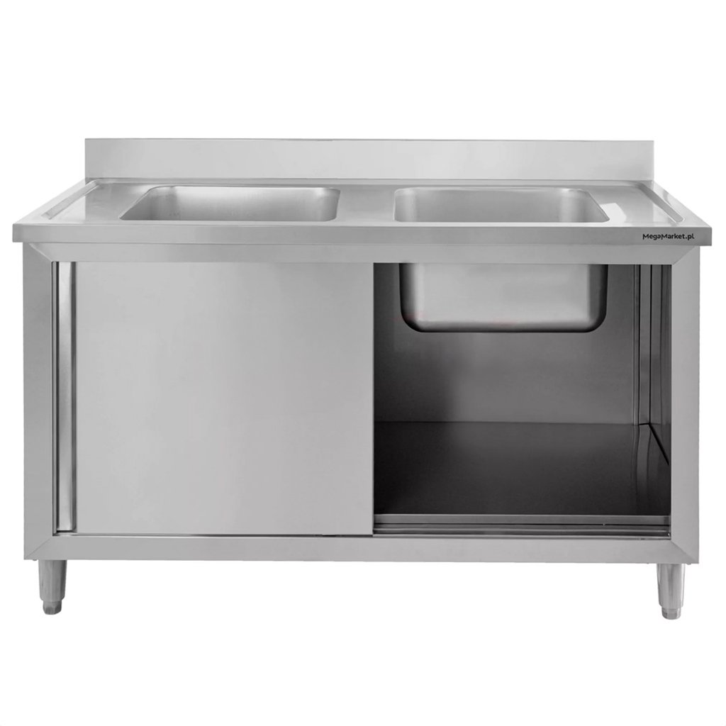 Mega-M 100x70x85 lavello gastronomico doppia vasca con armadio