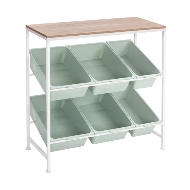 Seville Classics Organizer 6 Vaschette Carrello Bianco
