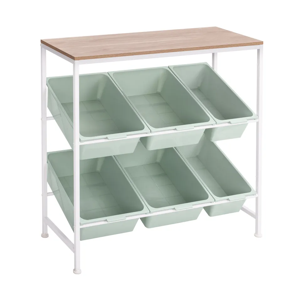 Seville Classics Organizer 6 Vaschette Carrello Bianco