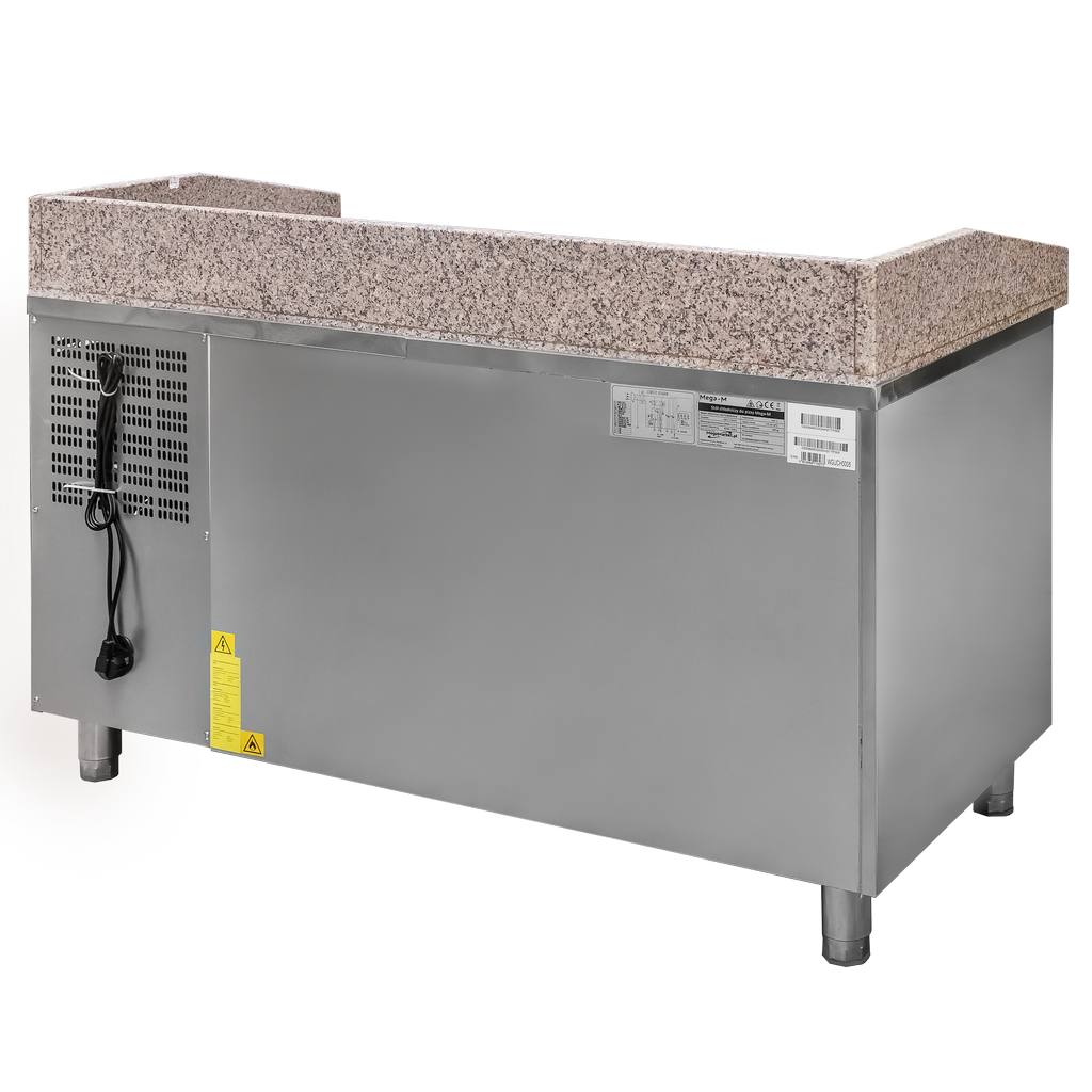 Mega-M STCH/VCH/140/70/R290/R/N tavolo pizza in granito