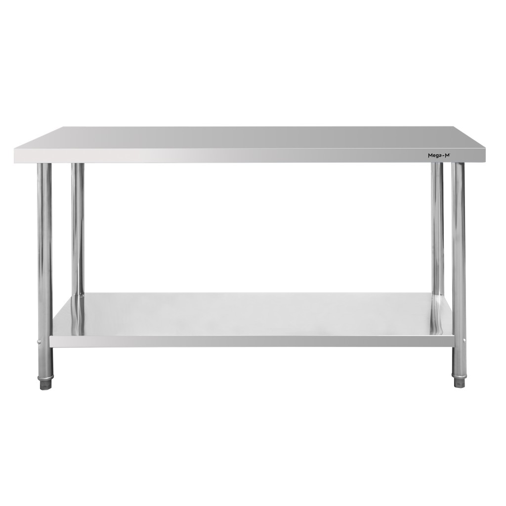 Mega-M Standard Tavolo Inox 150x70x85 cm con Ripiano