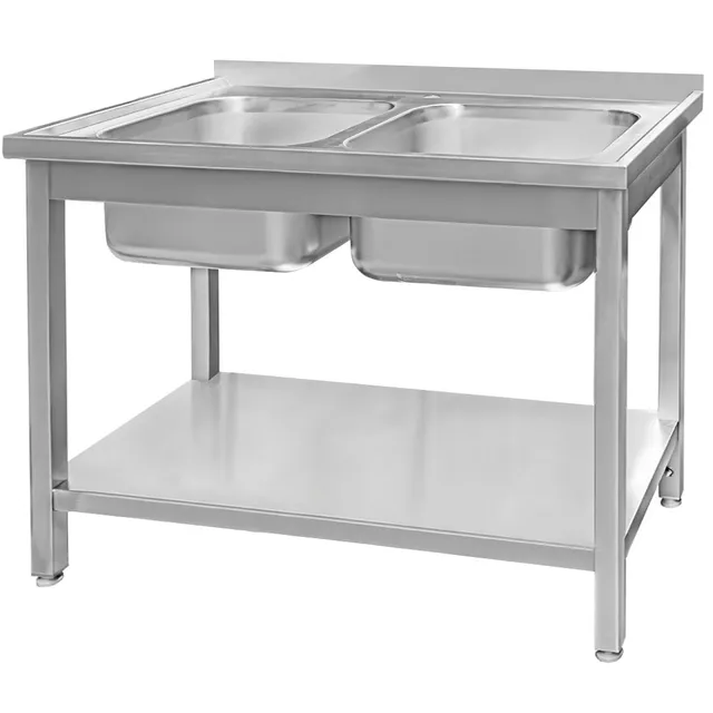 Mega-M lavello gastronomico 2 vasche 140x70x85 inox saldato