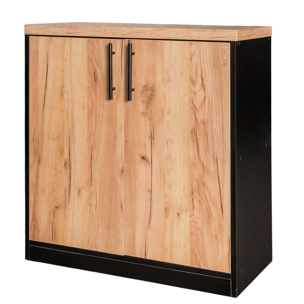 Mega-M 80x35x85 mobile ufficio 2 ante rovere nero