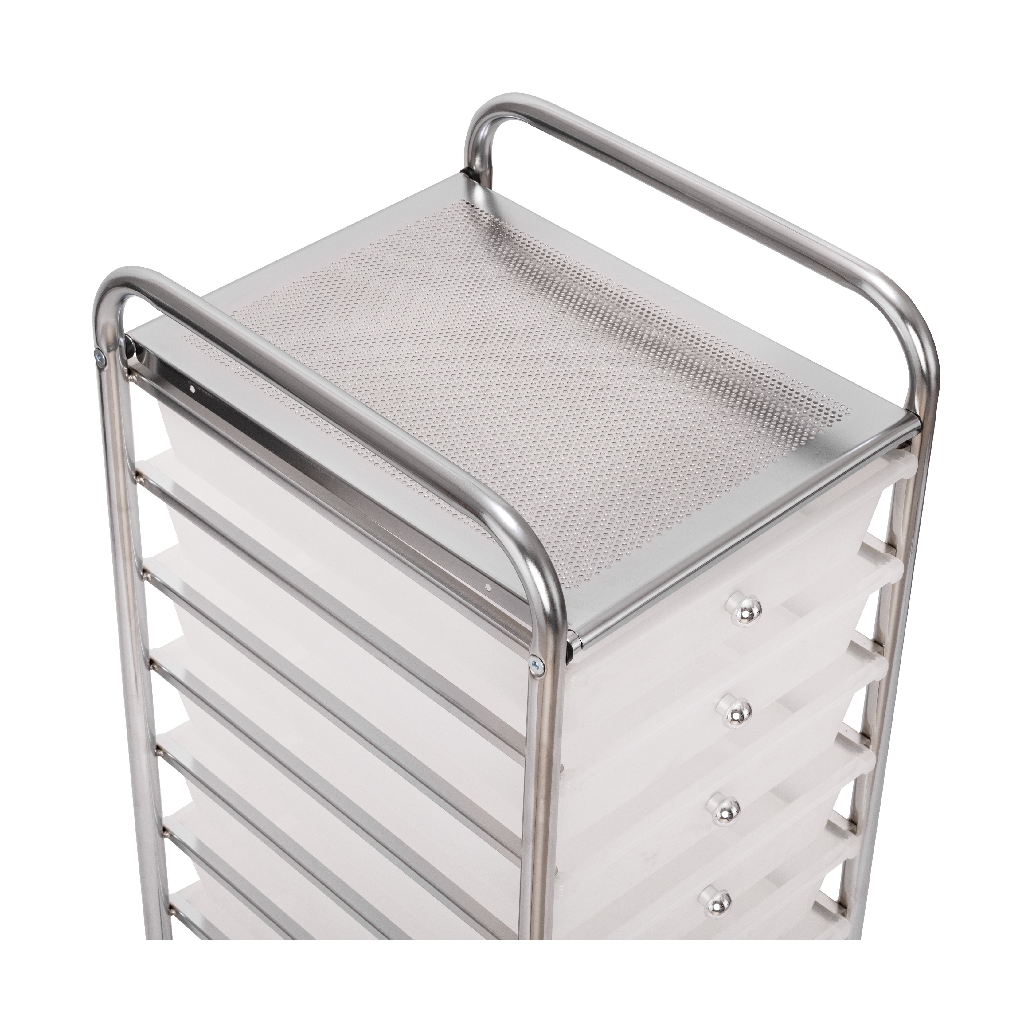 Seville Classics SHE16218 carrello 10 cassetti bianco plastica
