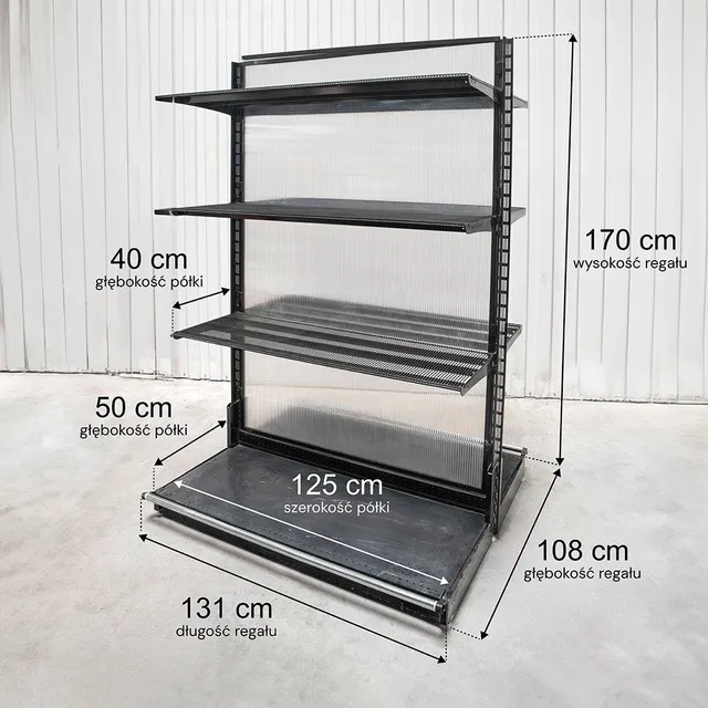 Wireland Solid York scaffale gondola 170x131 cm 6 ripiani