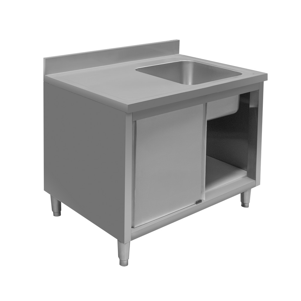 Mega-M 100x60x85 Lavello Inox Vasca a Destra con Armadio