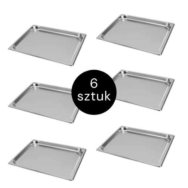 Mega-M GN 2/3 bacinella gastronorm 2 cm 6 pezzi inox