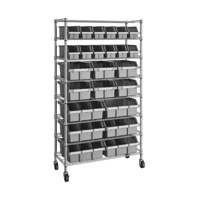 Seville Classics scaffale 24 box 8 ripiani 91x36 cm portata 227 kg