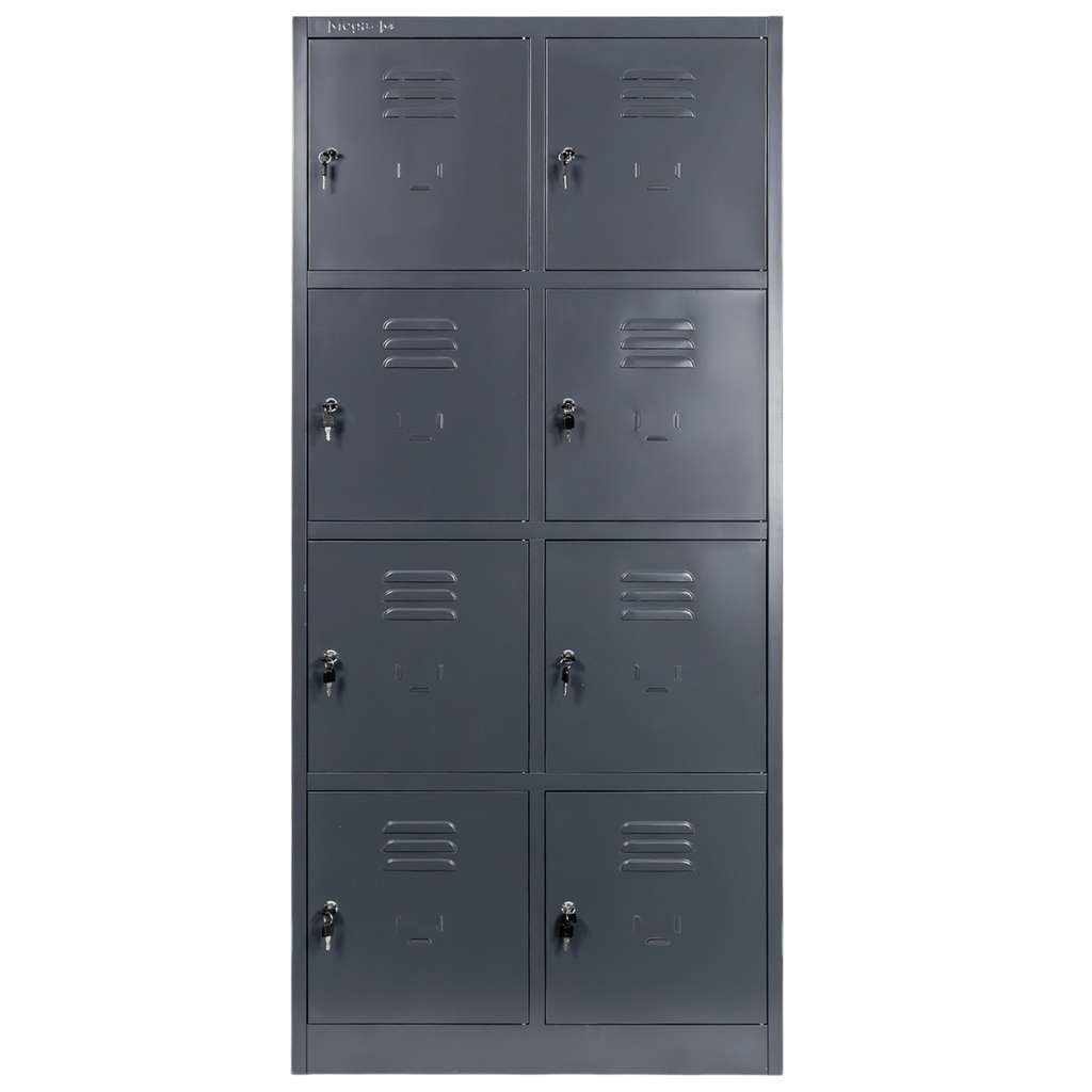 Mega-M armadietto spogliatoio 8 scomparti grafite 80x50x180 cm