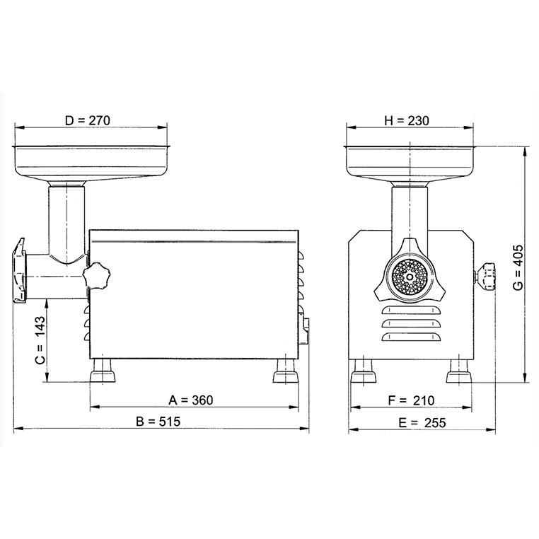 Ma-Ga TC 12 tritacarne professionale ghisa