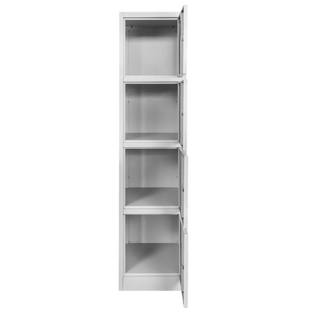 Mega-M armadietto spogliatoio 4 scomparti 40x50x180 cm grigio