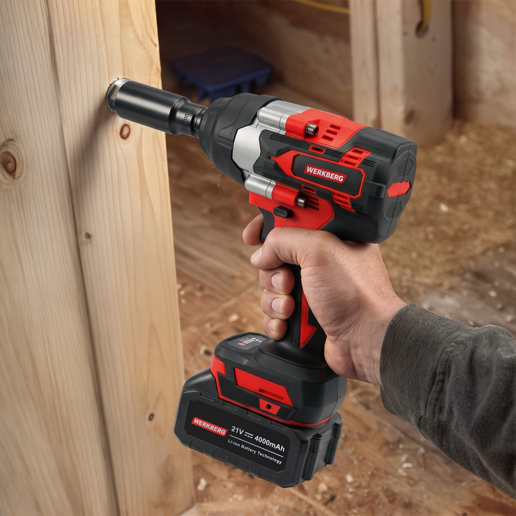 Werkberg KUDKQ101 chiave a impulsi 900 Nm brushless 2 batterie