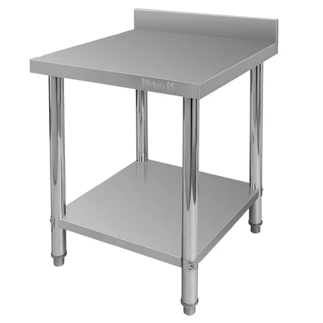 Mega-M X Standard tavolo inox 60x60x85 cm con alzatina