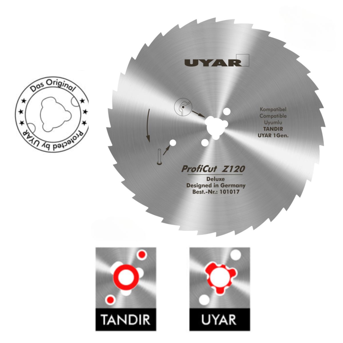 UYAR ProfiCut Z120 Deluxe lama kebab dentata 120 mm