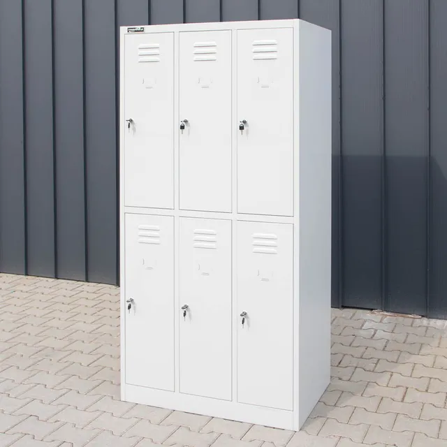 Mega-M S armadio spogliatoio 6 ante grigio 90 cm