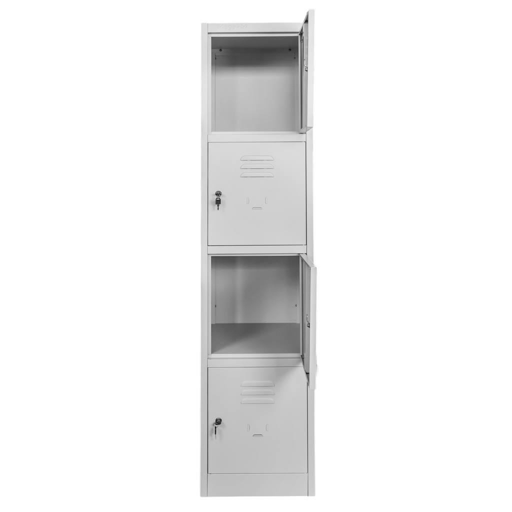 Mega-M armadietto spogliatoio 4 scomparti 40x50x180 cm grigio