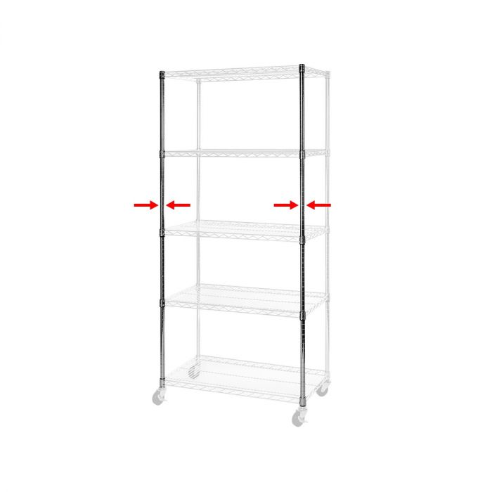 Seville Classics pali scaffale cromati 183 cm 2 pezzi