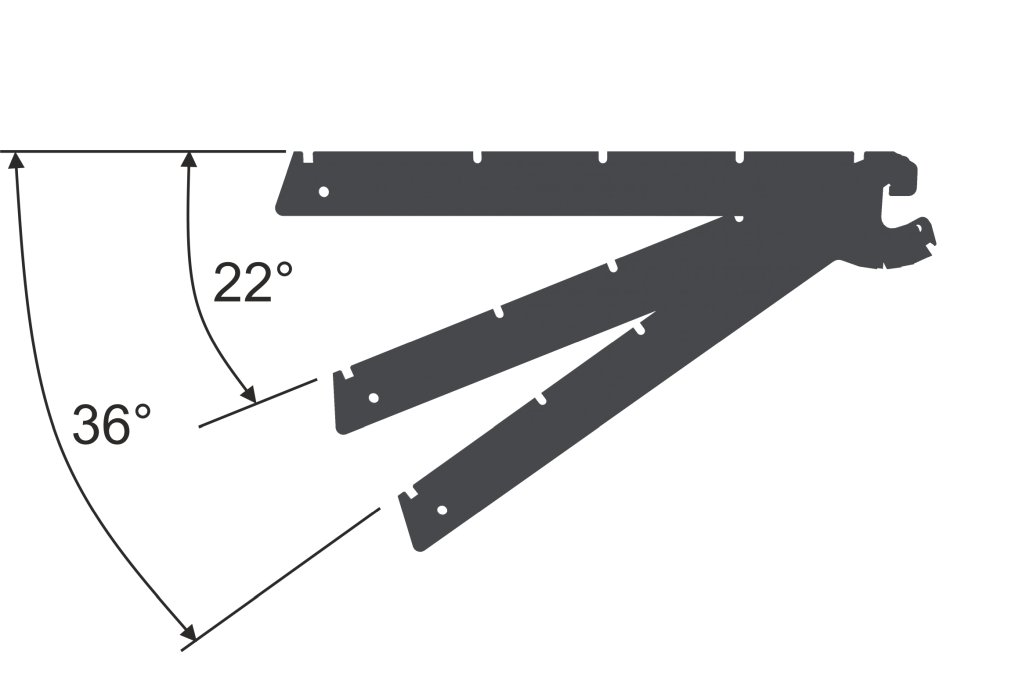 Mega-M Merkury II Gondola Negozio Aggiuntiva H170 Grafite 81 cm