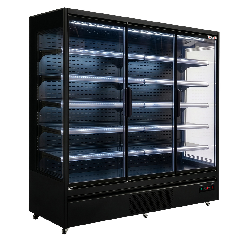 Mega-M Hugo Plus RU banco frigo nero 188 cm vetro