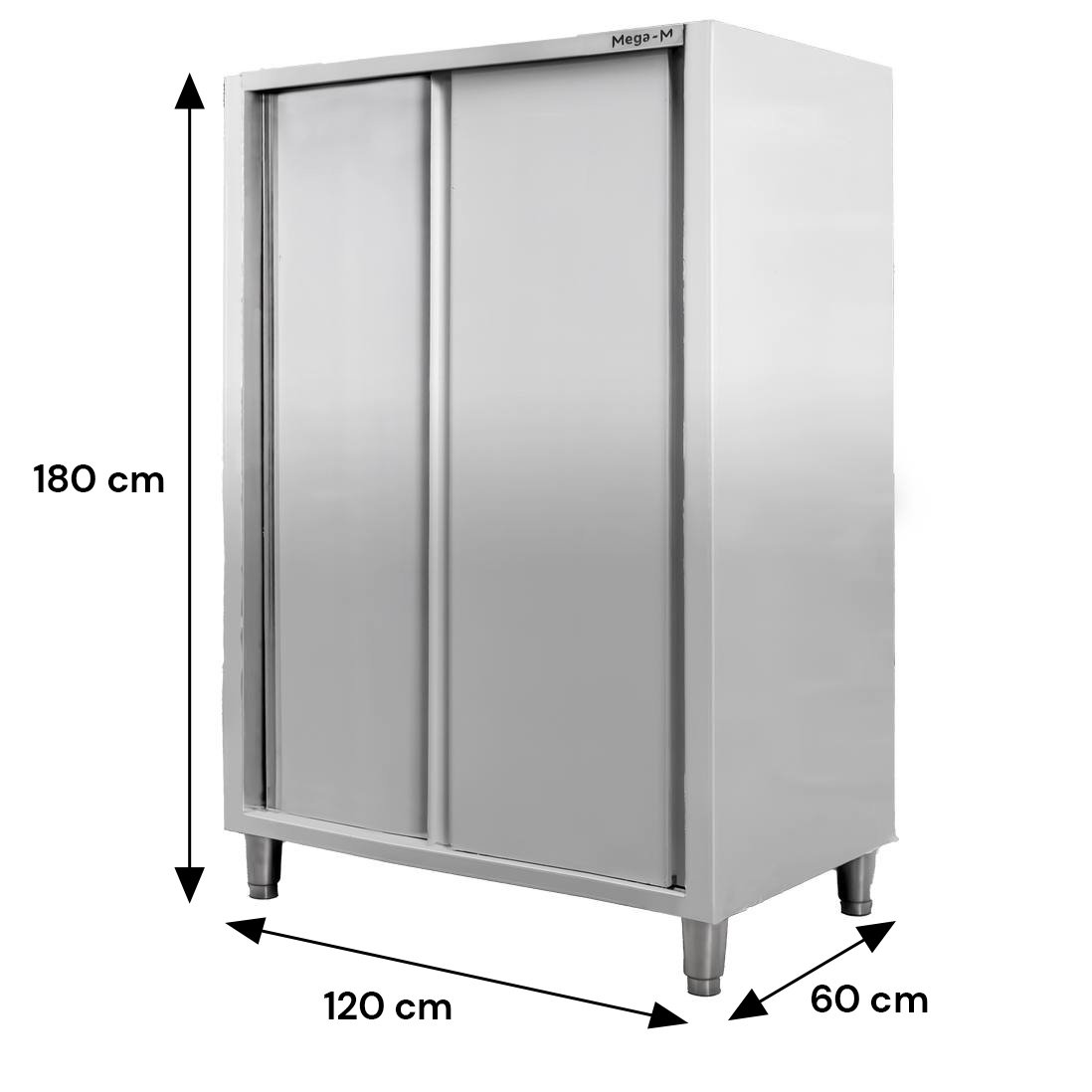 Mega-M Armadio gastronomico 120x60x180 cm 2 porte inox