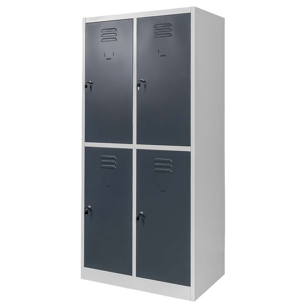 Mega-M armadio spogliatoio 4 scomparti 80x50x180 cm grigio
