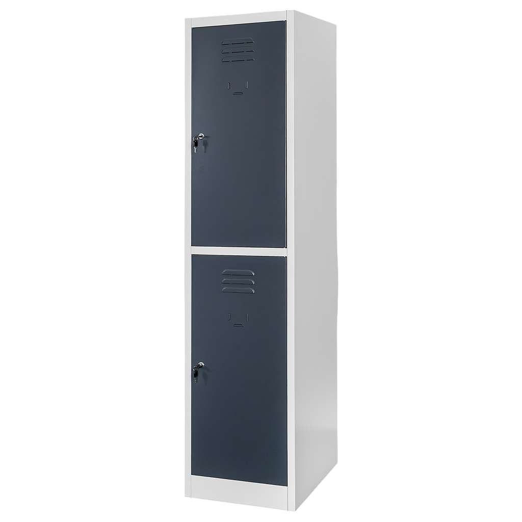 Mega-M 2 scomparti armadietto spogliatoio 40x50x180 cm grigio