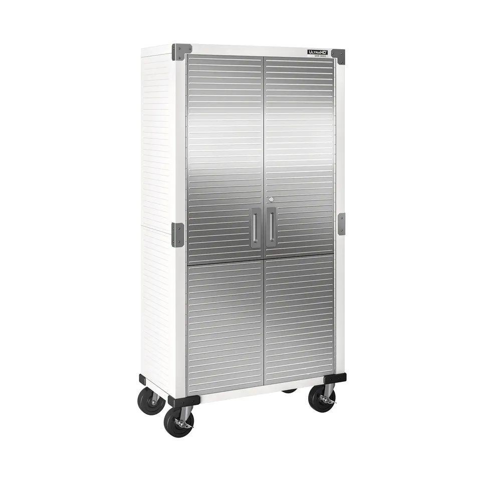 Seville Classics UltraHD armadio metallo bianco 3 ripiani ruote