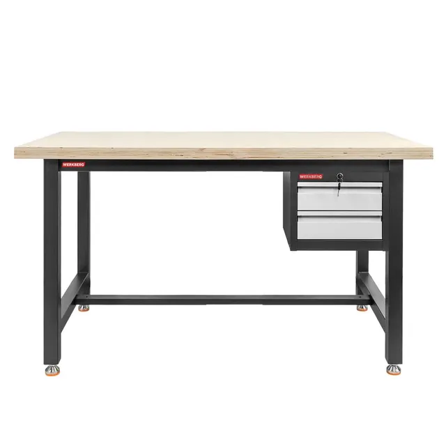 WERKBERG S-150 Banco Lavoro 150 cm Grafite 2 Cassetti Chiave
