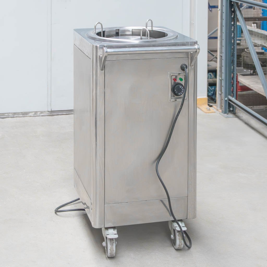 Distributore piatti riscaldato carrellato 45x45x106 cm inox