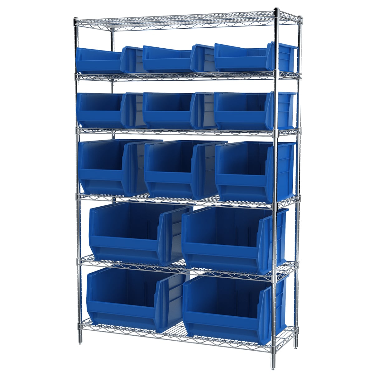Akro-Mils AWS1848SAB scaffale filo 6 ripiani 15 box